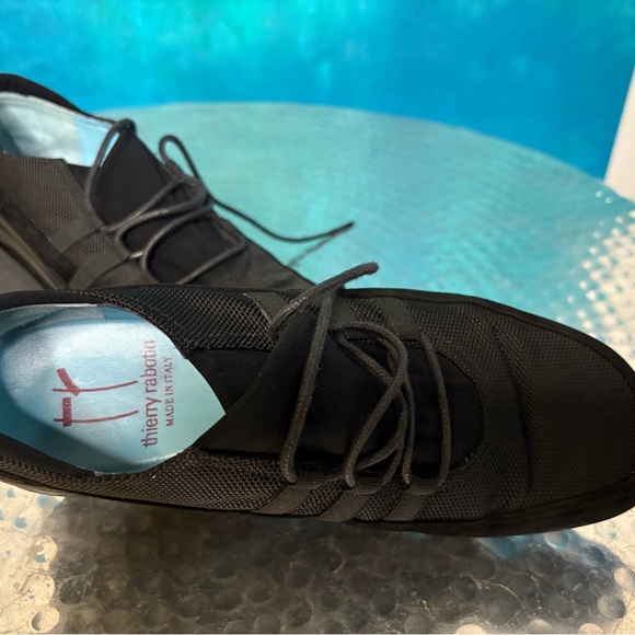 Thierry Rabotin Italian Black Leather & Suede Platform Shoes. 38 1/2. Size 8 - Picture 5 of 7